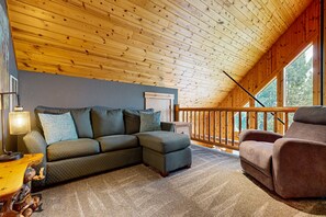 TV, fireplace, DVD player, video library