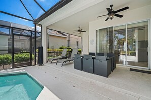 Terrace/patio - Homestead Beech: Private Pool, Golf, Water Park, Near Disney (Kissimmee)