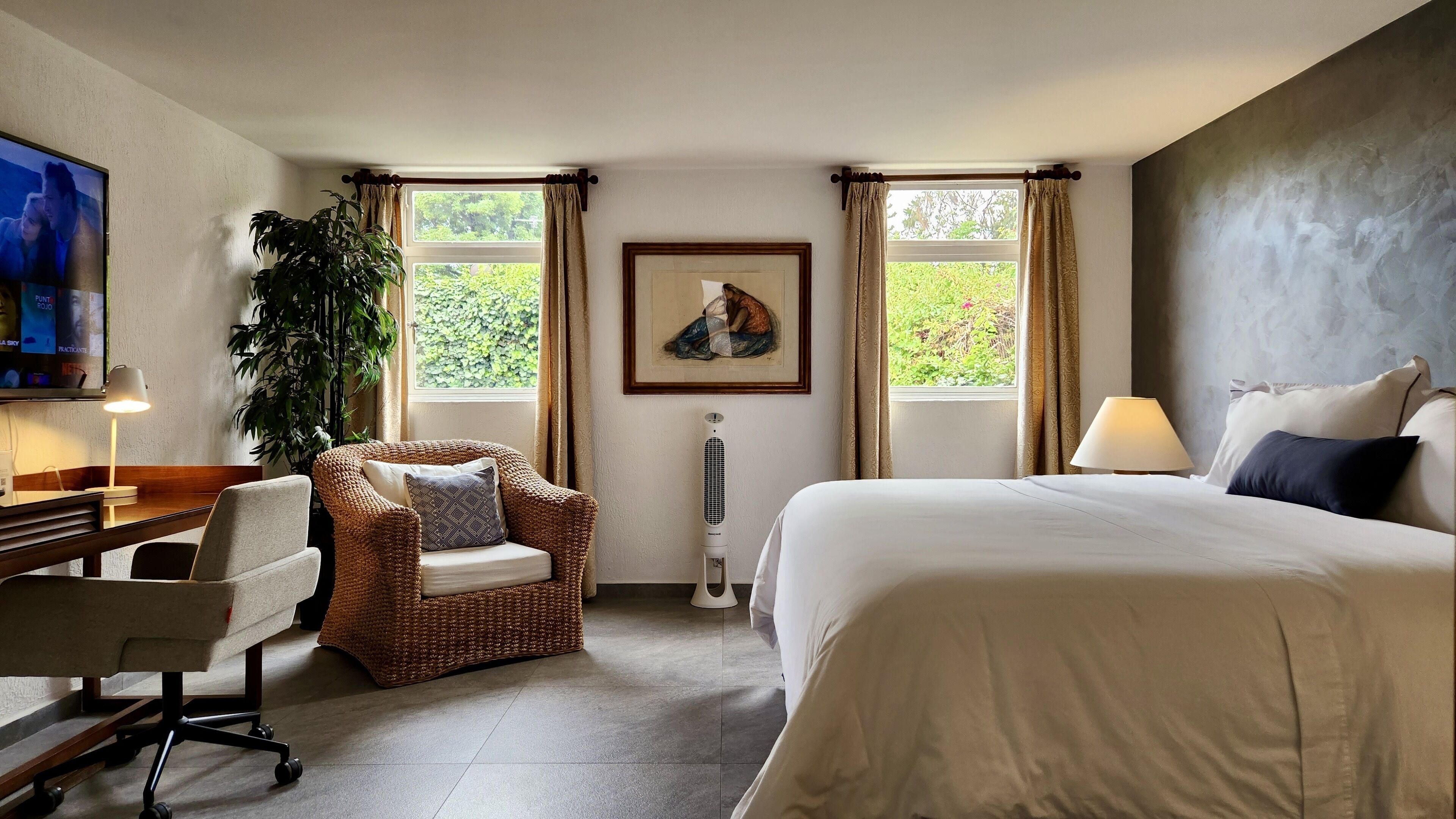 Habitación doble Deluxe, vista al jardín | Ropa de cama de alta calidad, edredón y camas Tempur-Pedic 