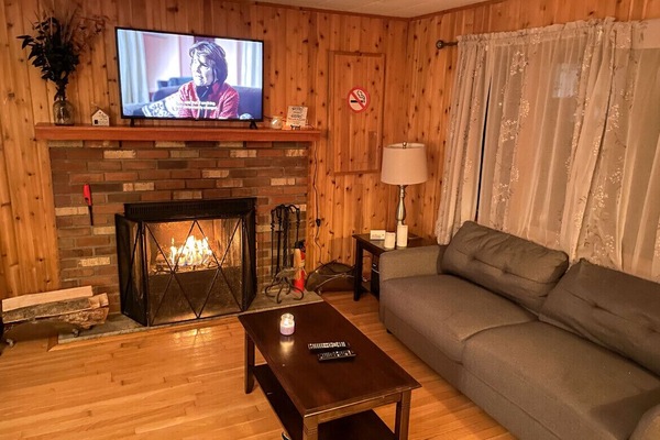 TV, fireplace, printers