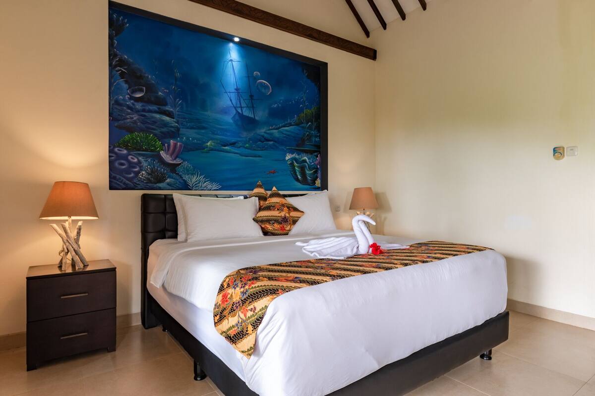 Bungalow Ikan | Biancheria da letto di alta qualità, minibar, una cassaforte in camera