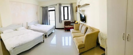 Desk, free WiFi, bed sheets