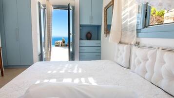 Biệt thự Exclusive, nhiều giường, quang cảnh biển | 3 phòng ngủ, bộ trải giường bằng vải cotton Ai Cập