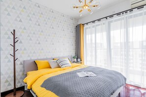 Apartment | Schreibtisch, Verdunkelungsvorhänge, kostenloses WLAN, Bettwäsche