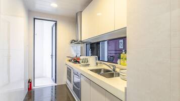 Apartment | Eigene Küche | Großer Kühlschrank, Herdplatte, Wasserkocher