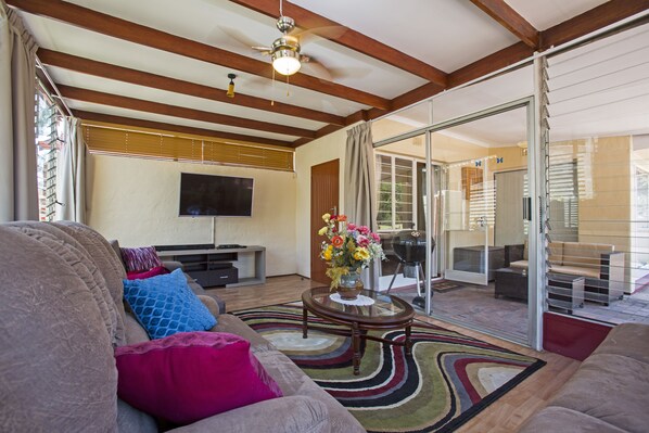 Chalet, 2 Bedrooms, Garden View | Living area | 50-inch flat-screen TV with satellite channels, TV - The Chalets on 8th (Sandton)