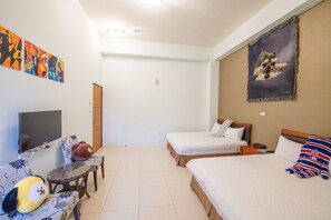 Desk, free WiFi, bed sheets