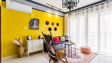 Apartment, 2 Schlafzimmer | Schreibtisch, Verdunkelungsvorhänge, kostenloses WLAN