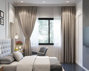Minibar, escritorio, cortinas blackout y wifi gratis 