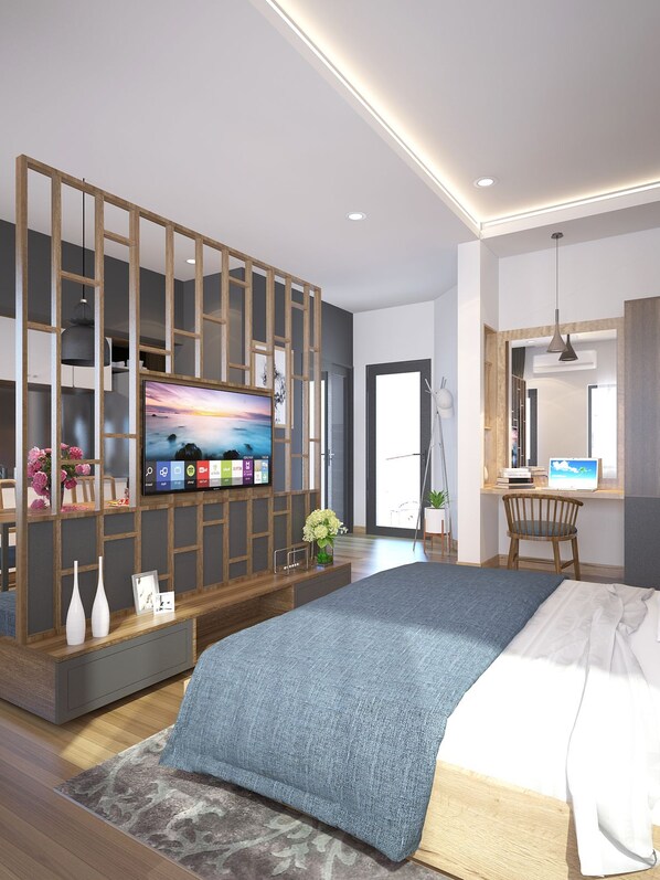 Minibar, escritorio, cortinas blackout y wifi gratis