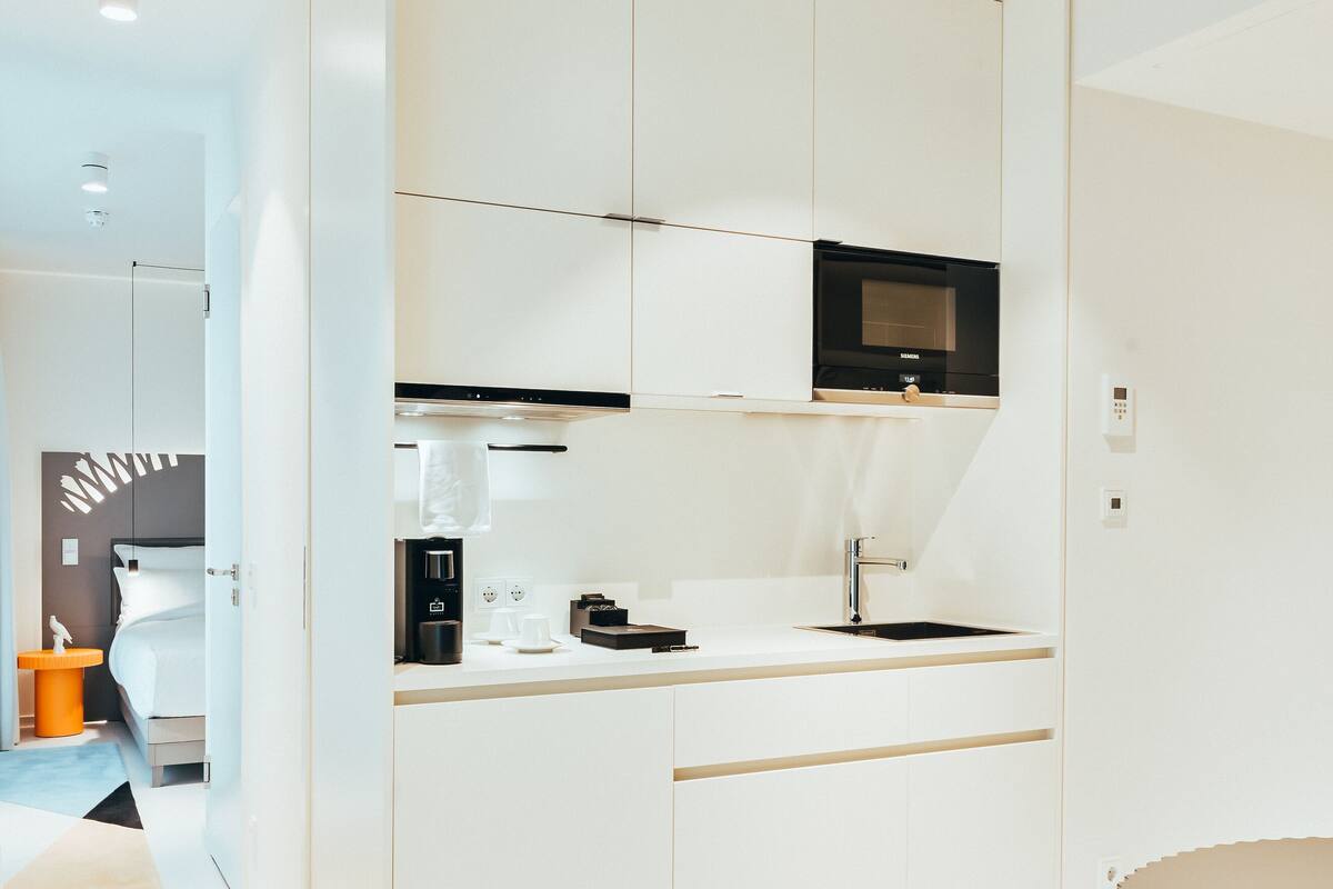 deluxe suite | private kitchen | fridge, espresso maker, coffee/tea maker, high chair