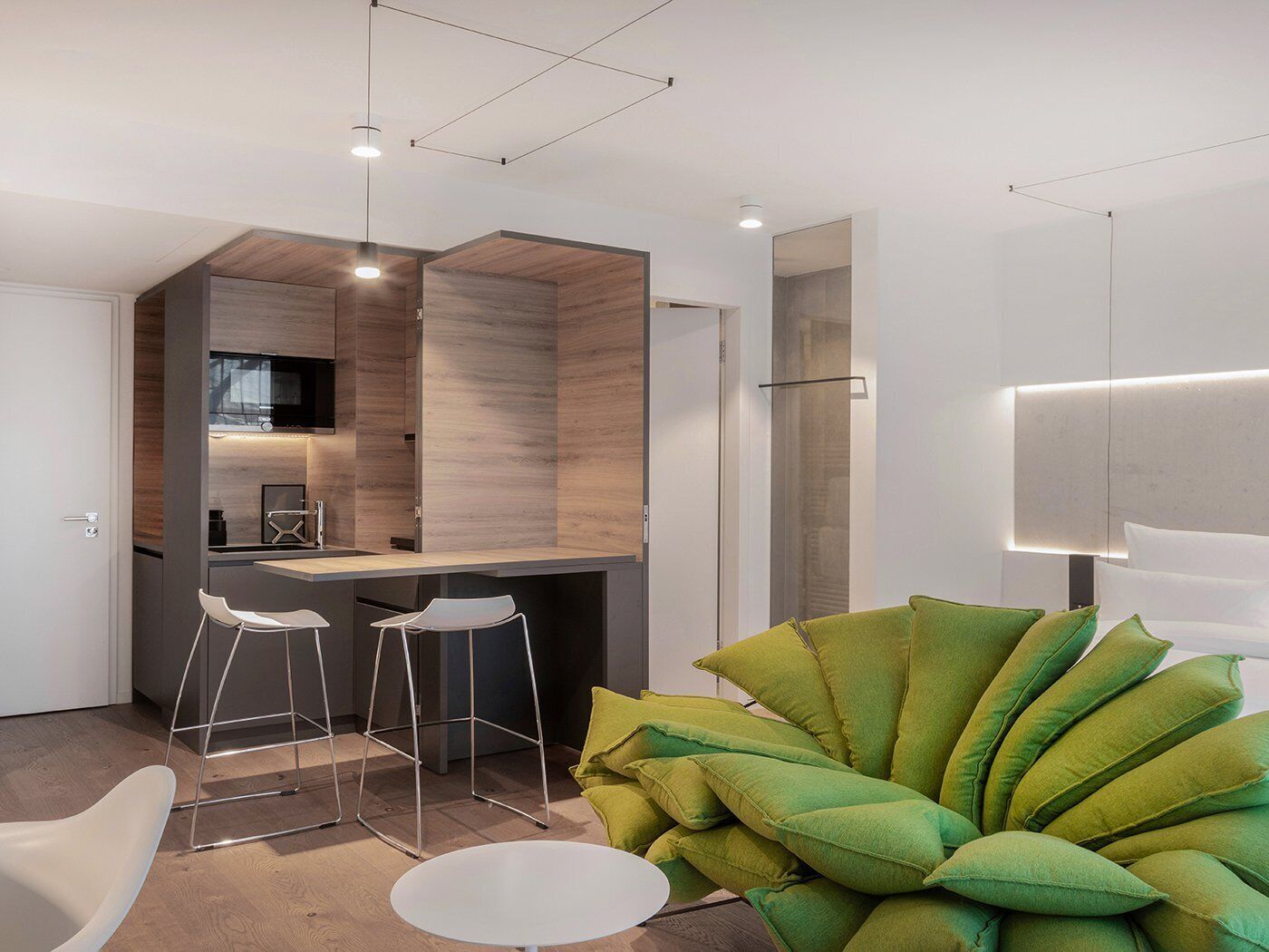 superior room, 1 king bed | living area | smart tv, tablet, netflix, table football