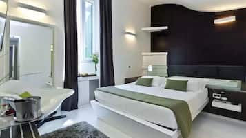 1 chambre, literie de qualité supérieure, couette en duvet d'oie