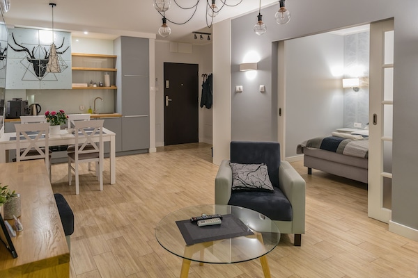 Deluxe Apartment, 1 King Bed with Sofa bed, River View | Private kitchen | Full-size fridge, microwave, oven, stovetop