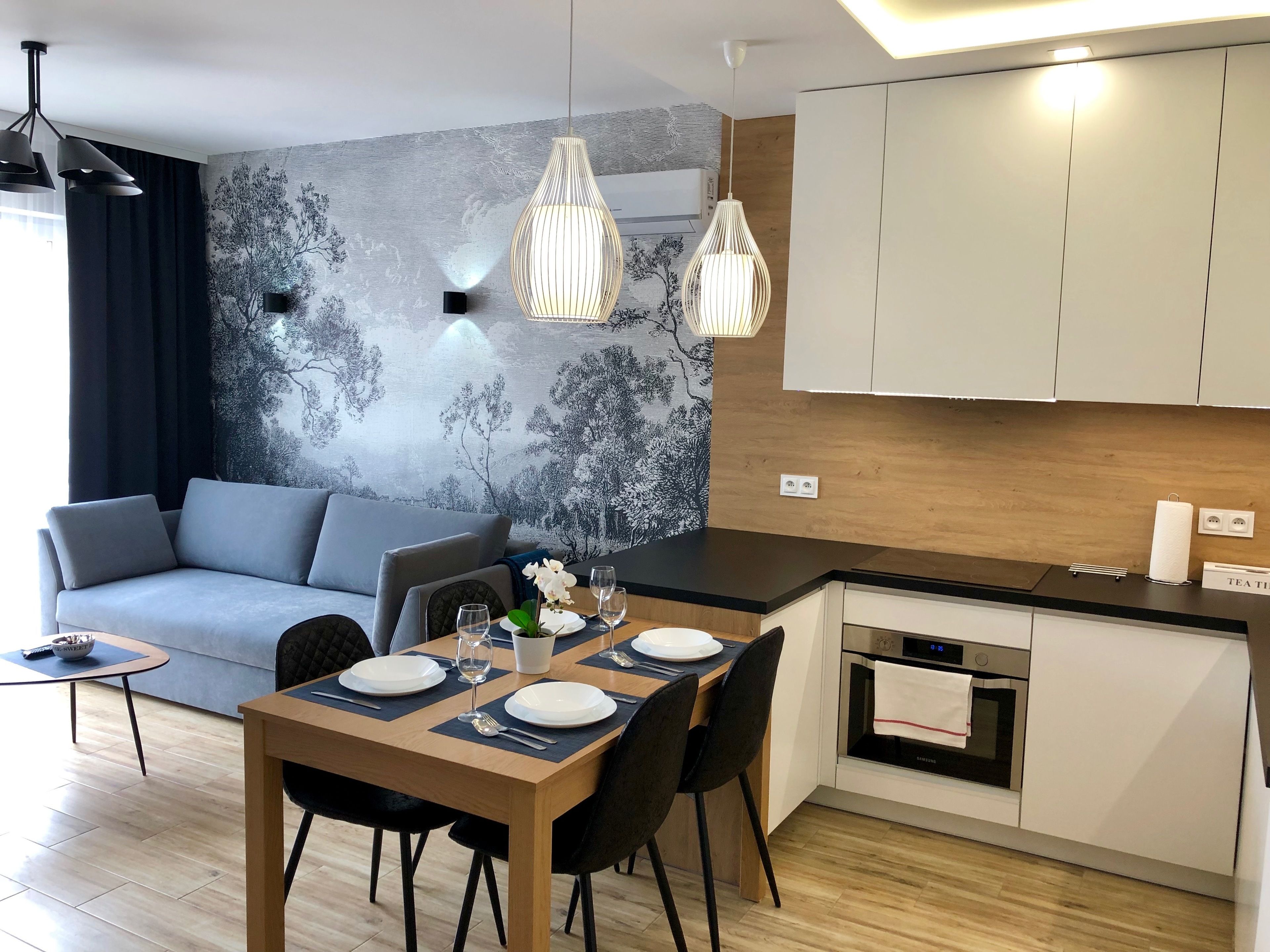 Deluxe Apartment, 1 King Bed with Sofa bed, Courtyard View | In-room dining