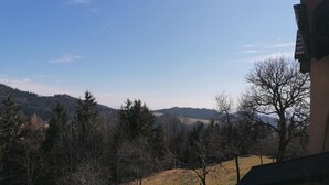 A view of a hilly landscape with trees and a building in the foreground. - Guest House Koprivnik (Zrece)