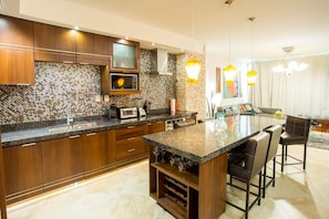 Apartment, 2 Bedrooms | Private kitchen | Full-size fridge, microwave, oven, stovetop