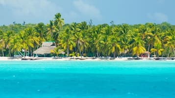 On the beach, free beach shuttle