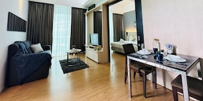 1 Bed Room Balcony Suite | Living area | LCD TV