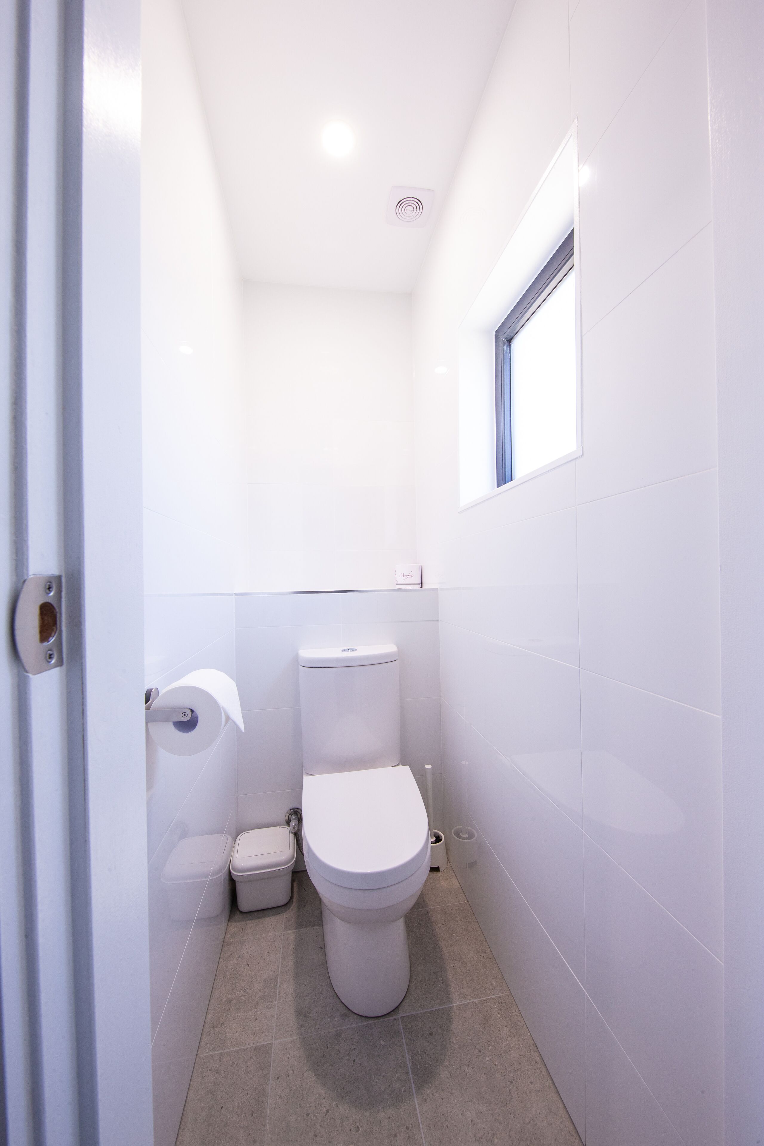 superior family room | bathroom | shower, hair dryer, towels, soap