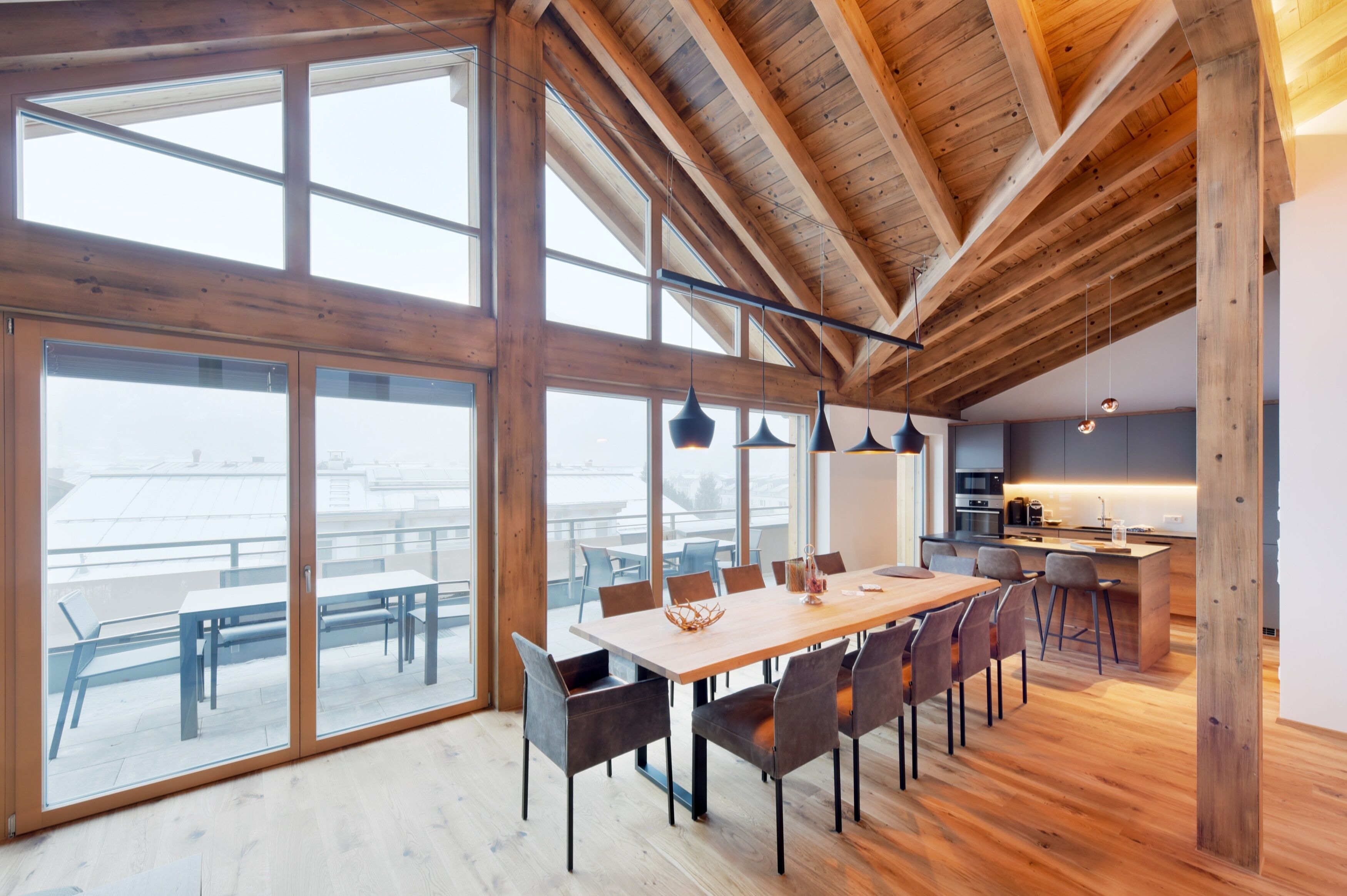 deluxe penthouse, multiple beds, balcony, mountain view | private kitchen | espresso maker