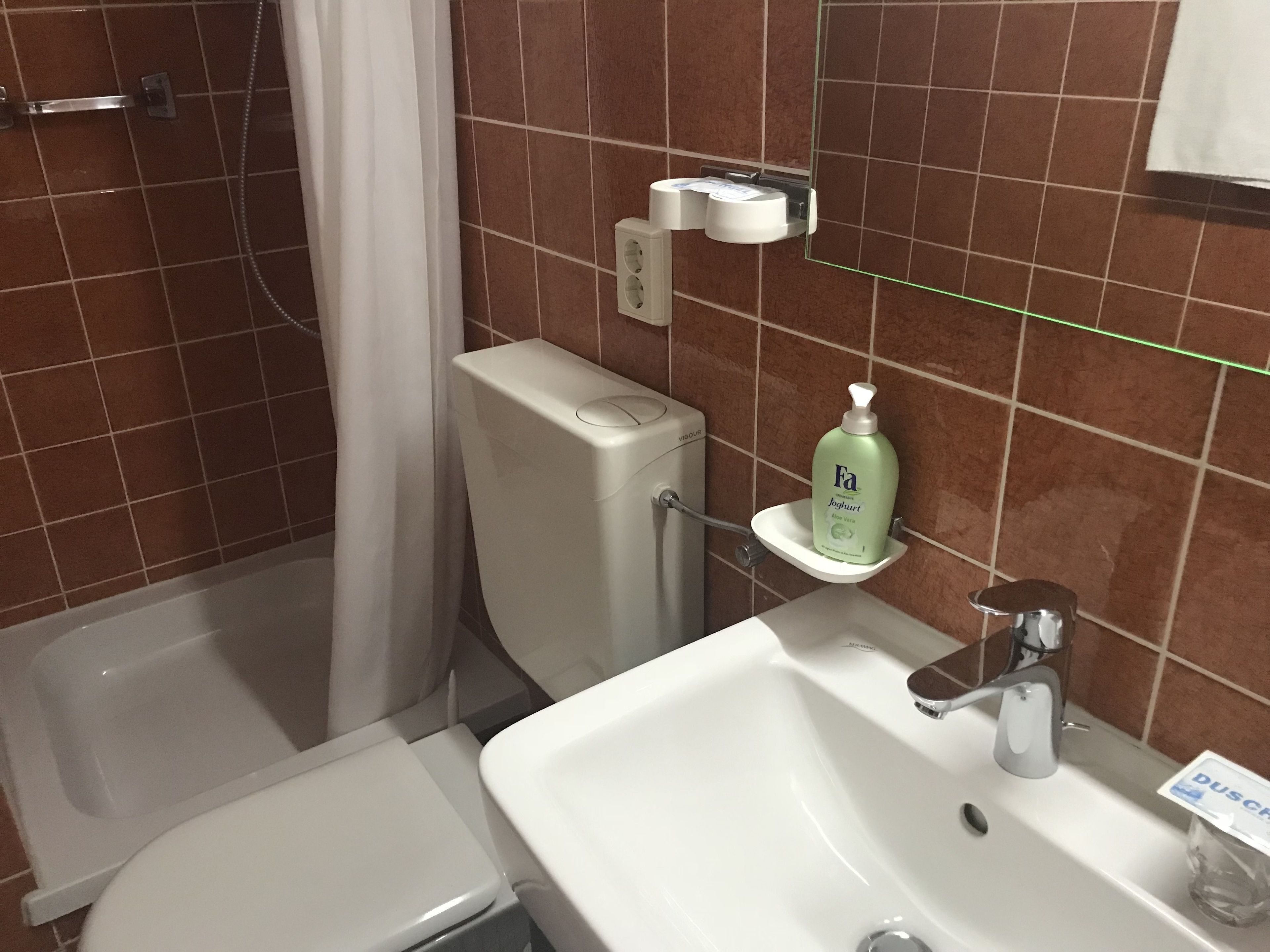 double room, private bathroom (small) | bathroom | hair dryer, towels