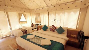 Deluxe Tent, 1 Double Bed, Resort View, Ground Floor | Egyptian cotton sheets, premium bedding, rollaway beds (surcharge)