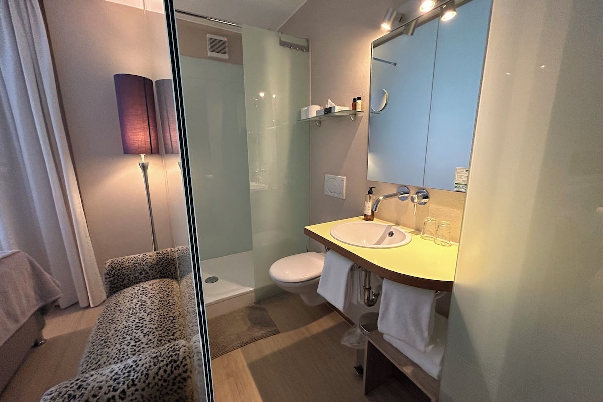 hypo-allergenic bedding, desk, laptop workspace, soundproofing