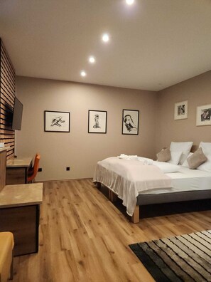 Quarto casal conforto | Roupas de cama antialérgicas, escrivaninha