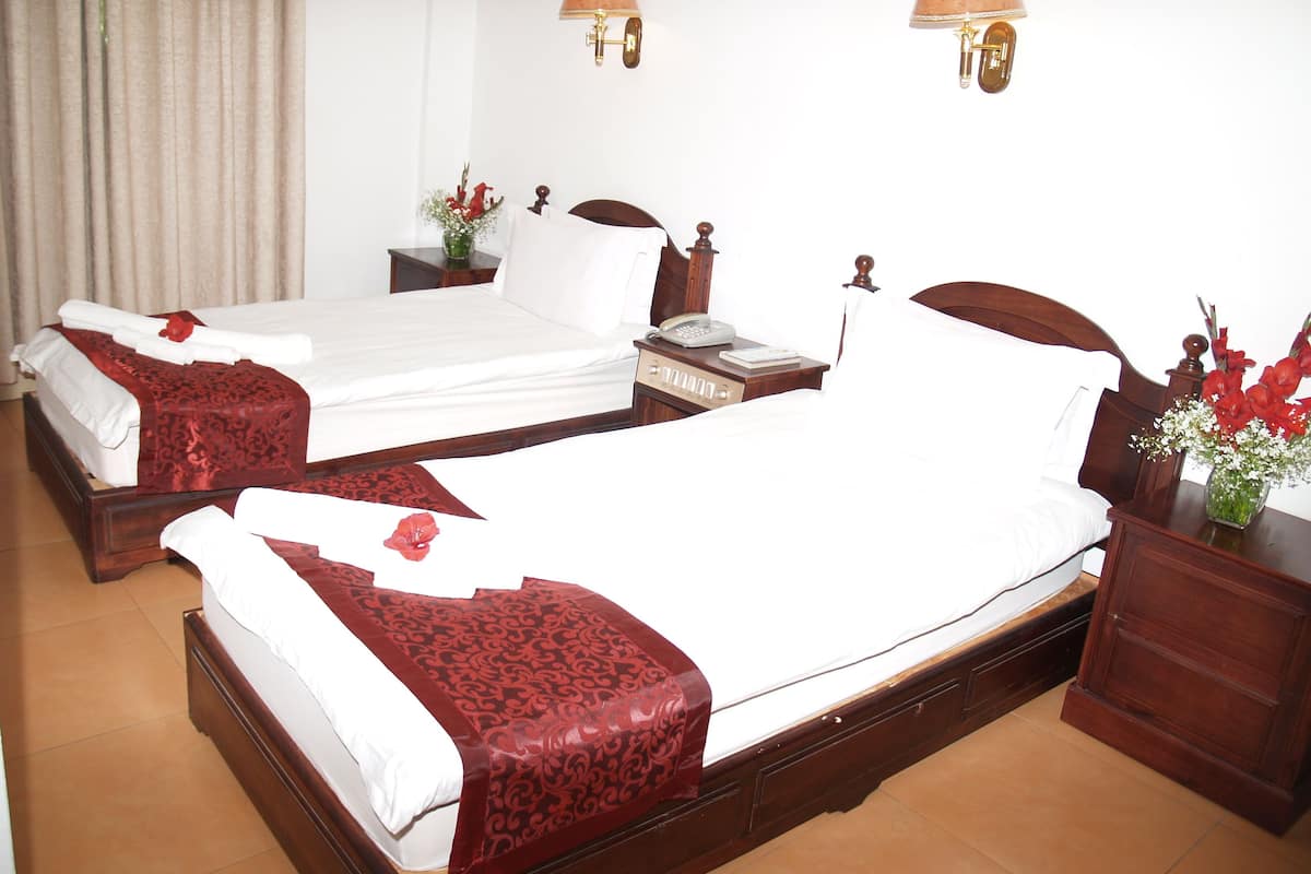 Deluxe Twin Room, 2 Single Beds, City View | Minibar, in-room safe, desk, blackout curtains