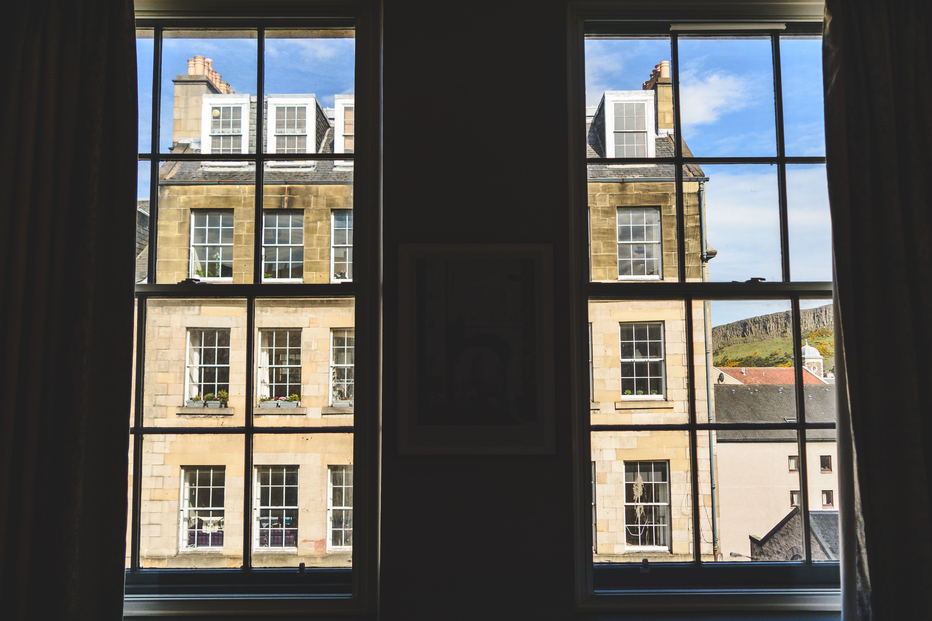 city apartment, 1 double bed with sofa bed, city view | view from room