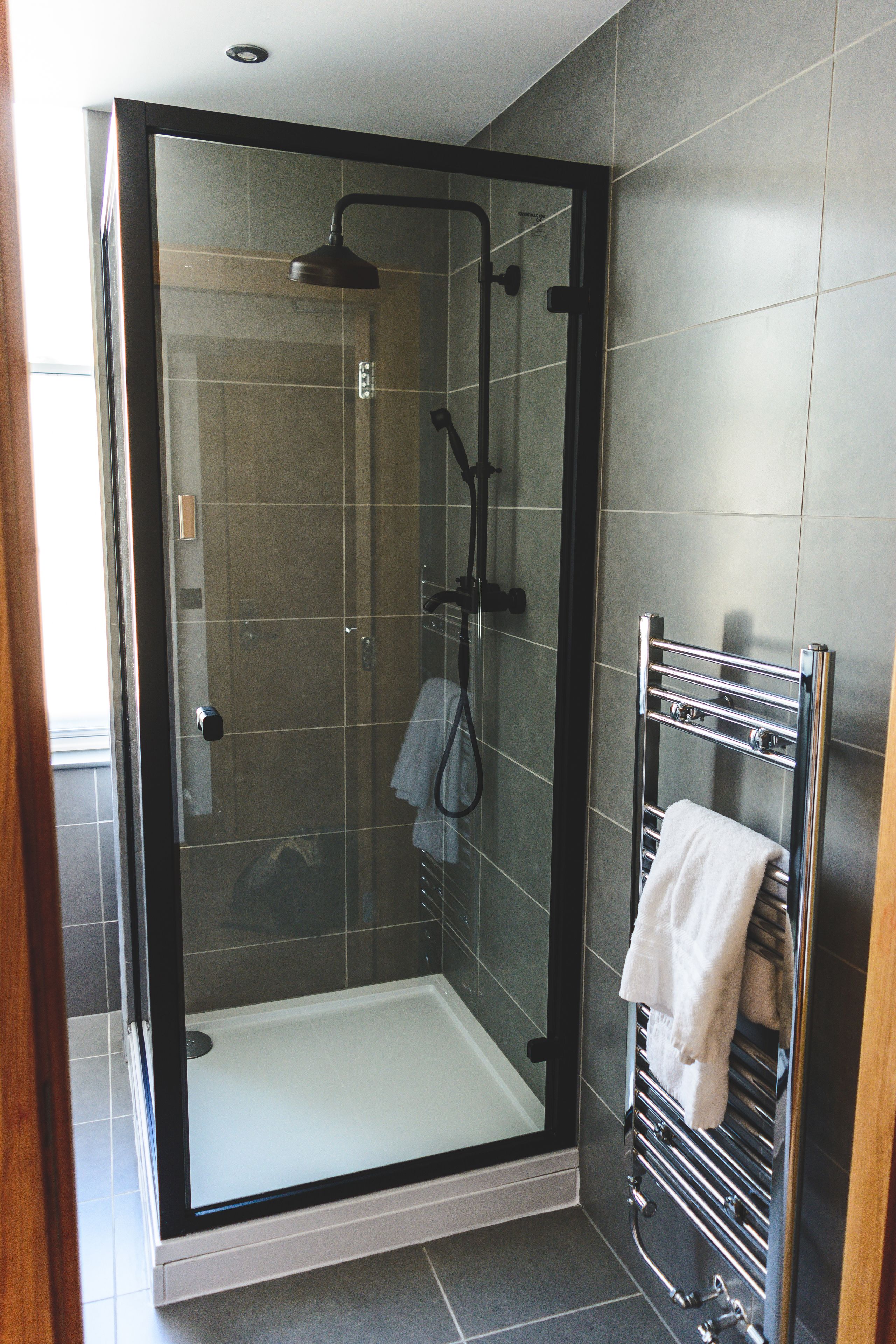 city apartment, 1 double bed with sofa bed, city view | bathroom | shower, designer toiletries, hair dryer, towels