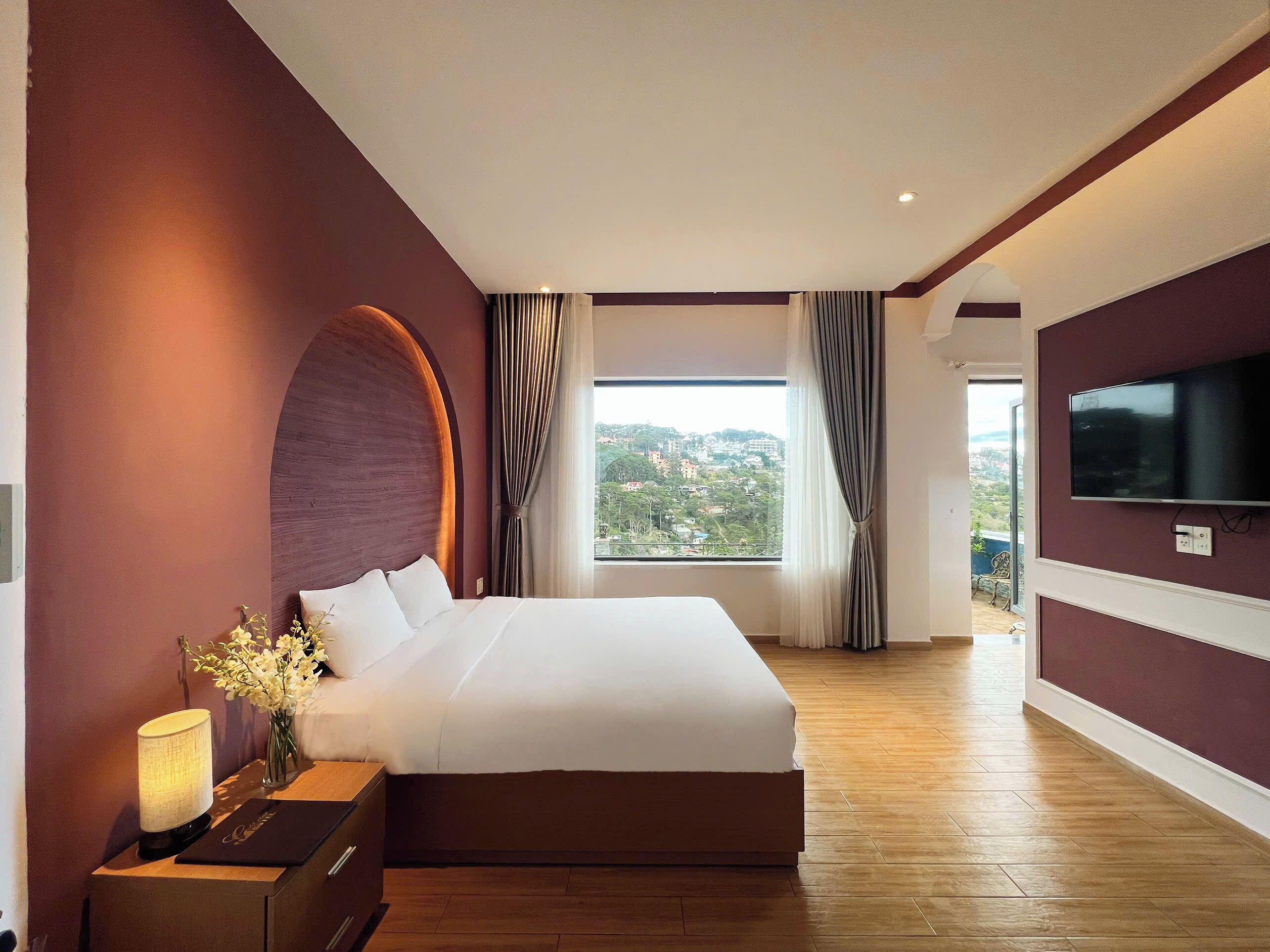 Dobbeltrom – deluxe, fjellutsikt | Sengetøy av topp kvalitet og senger med overmadrass