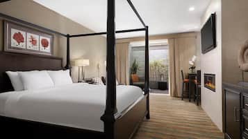 Deluxe Room, 1 King Bed, Fireplace (Patio) | Iron/ironing board, free WiFi, bed sheets