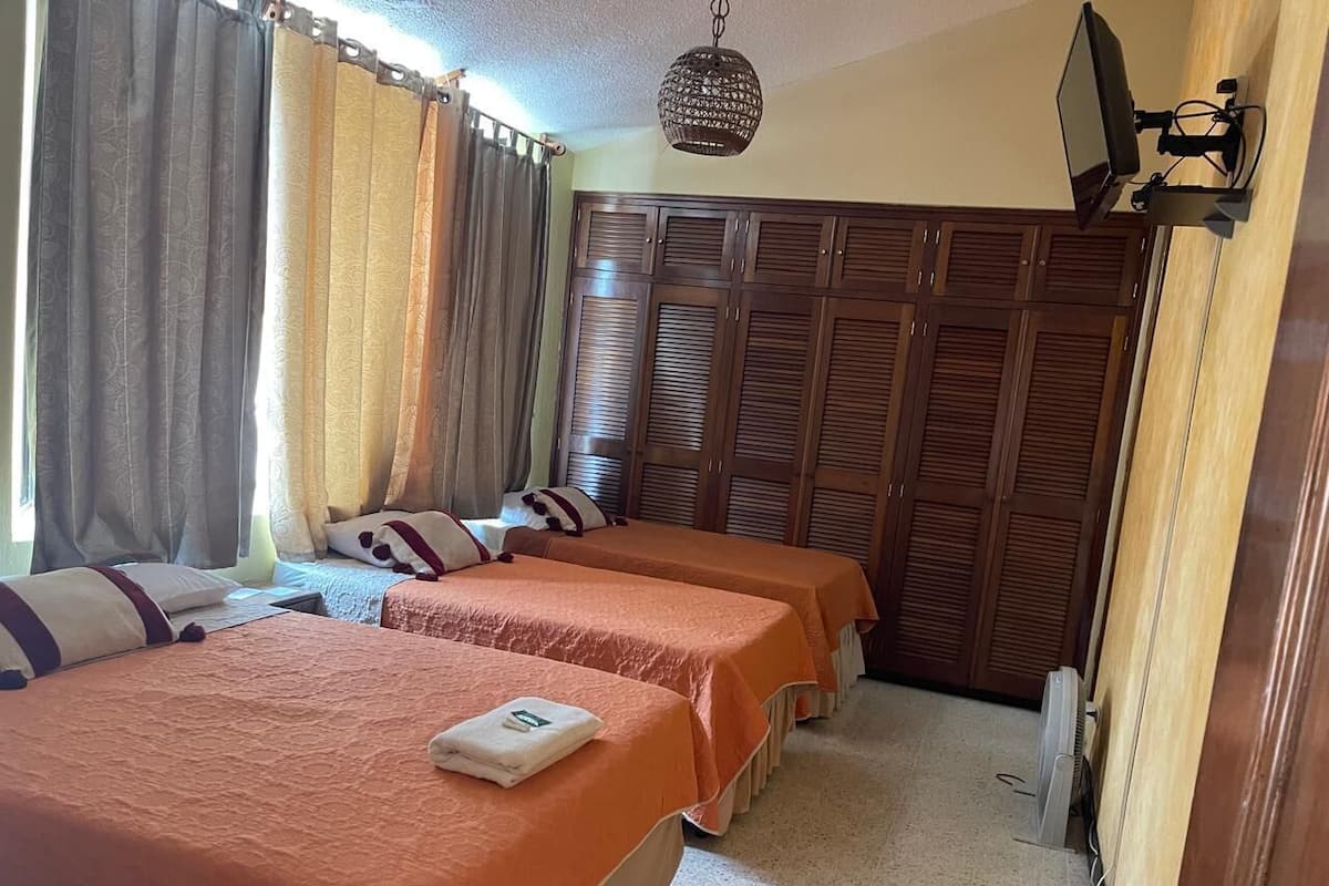 Family Room, 2 Double Beds, Non Smoking | Free WiFi, bed sheets