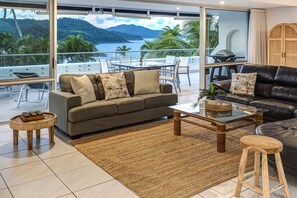 Apartment, 2 Bedrooms, 2 Bathrooms, Ocean View | Living area | 40-inch flat-screen TV with digital channels, TV