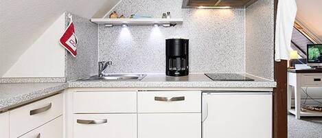 Fridge, microwave, dishwasher