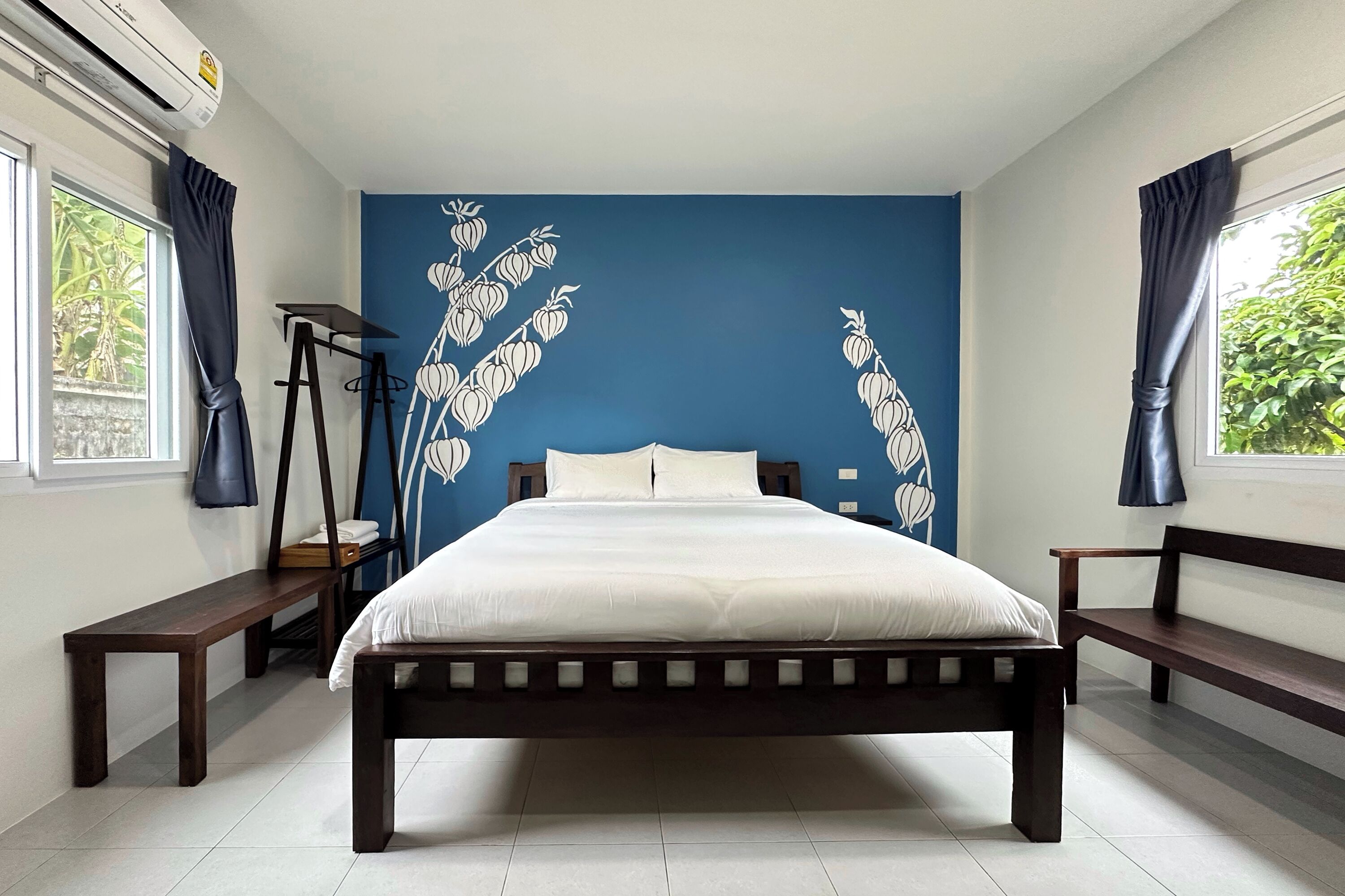 平房, 1 张双人床 | 办公桌、遮光窗帘、免费 WiFi、床单