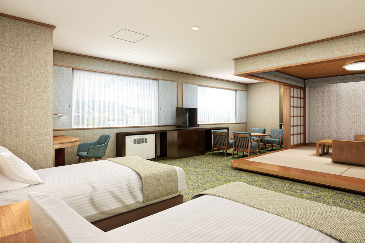 Quarto, para não fumantes (Japanese Western Style) | 1 quarto, cofres nos quartos, Wi-Fi de cortesia, roupa de cama