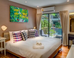 Comfort Studio, 1 Queen Bed, Pool View | In-room safe, blackout drapes, iron/ironing board, cribs/infant beds - Title Rawai by Rents In Phuket (Rawai)