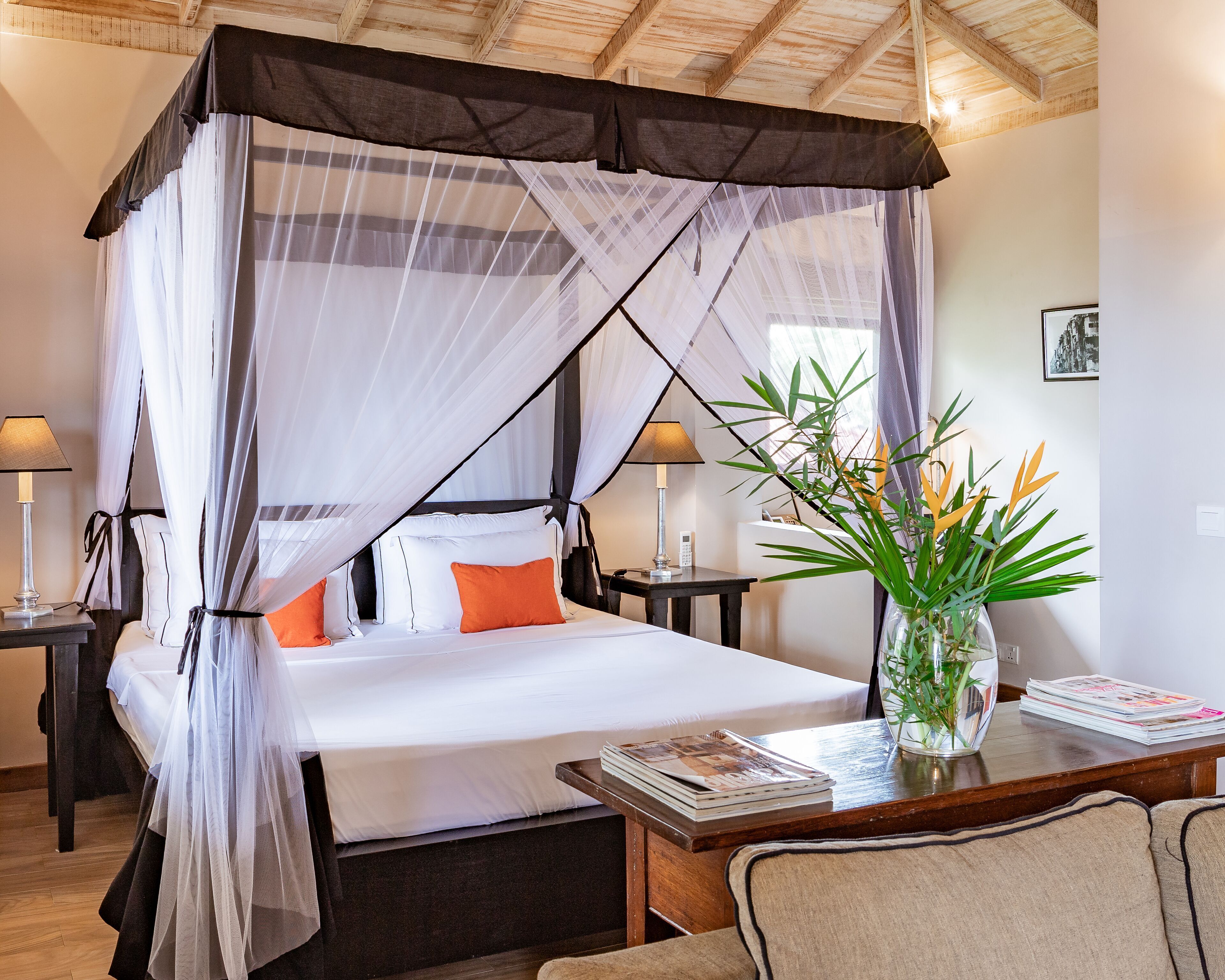 Premium bedding, free minibar items, in-room safe, desk