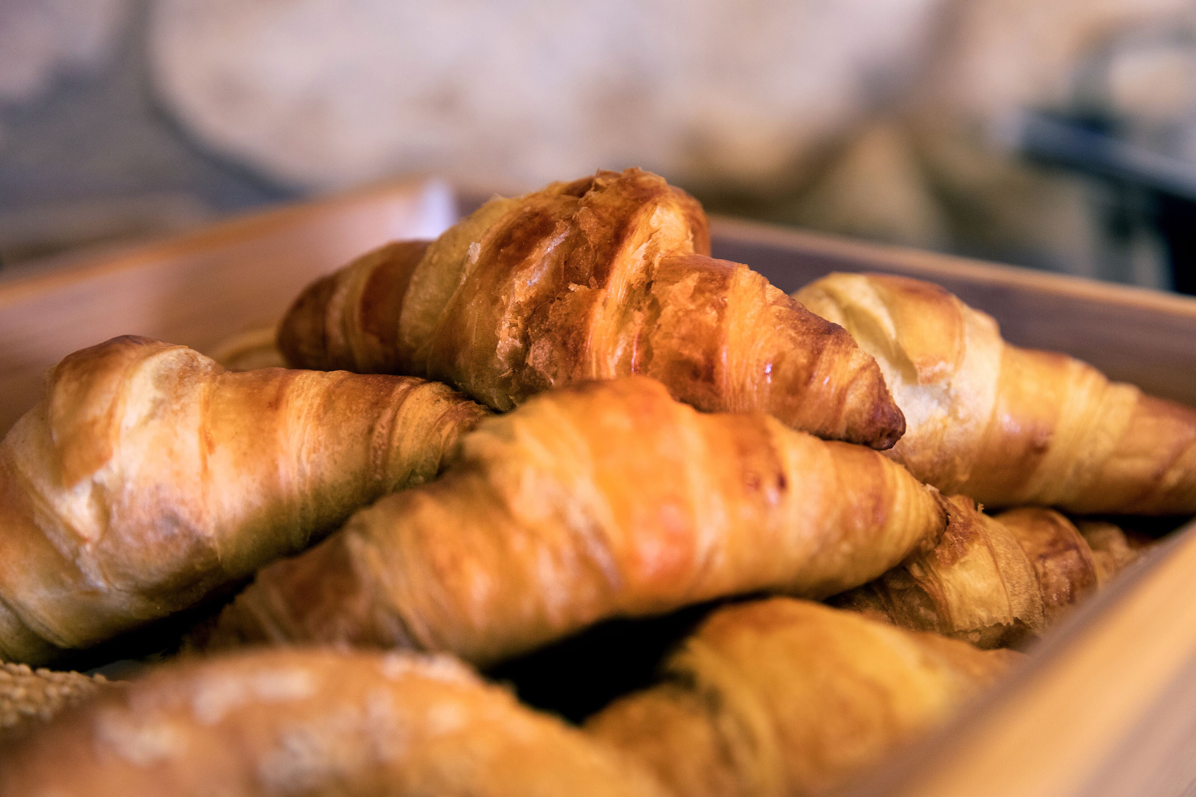 A tray of croissants.