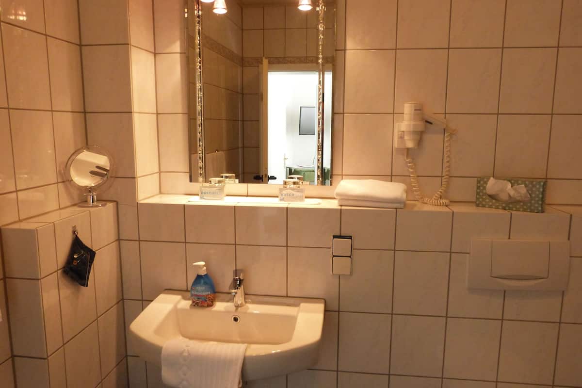 single room | bathroom | shower, towels