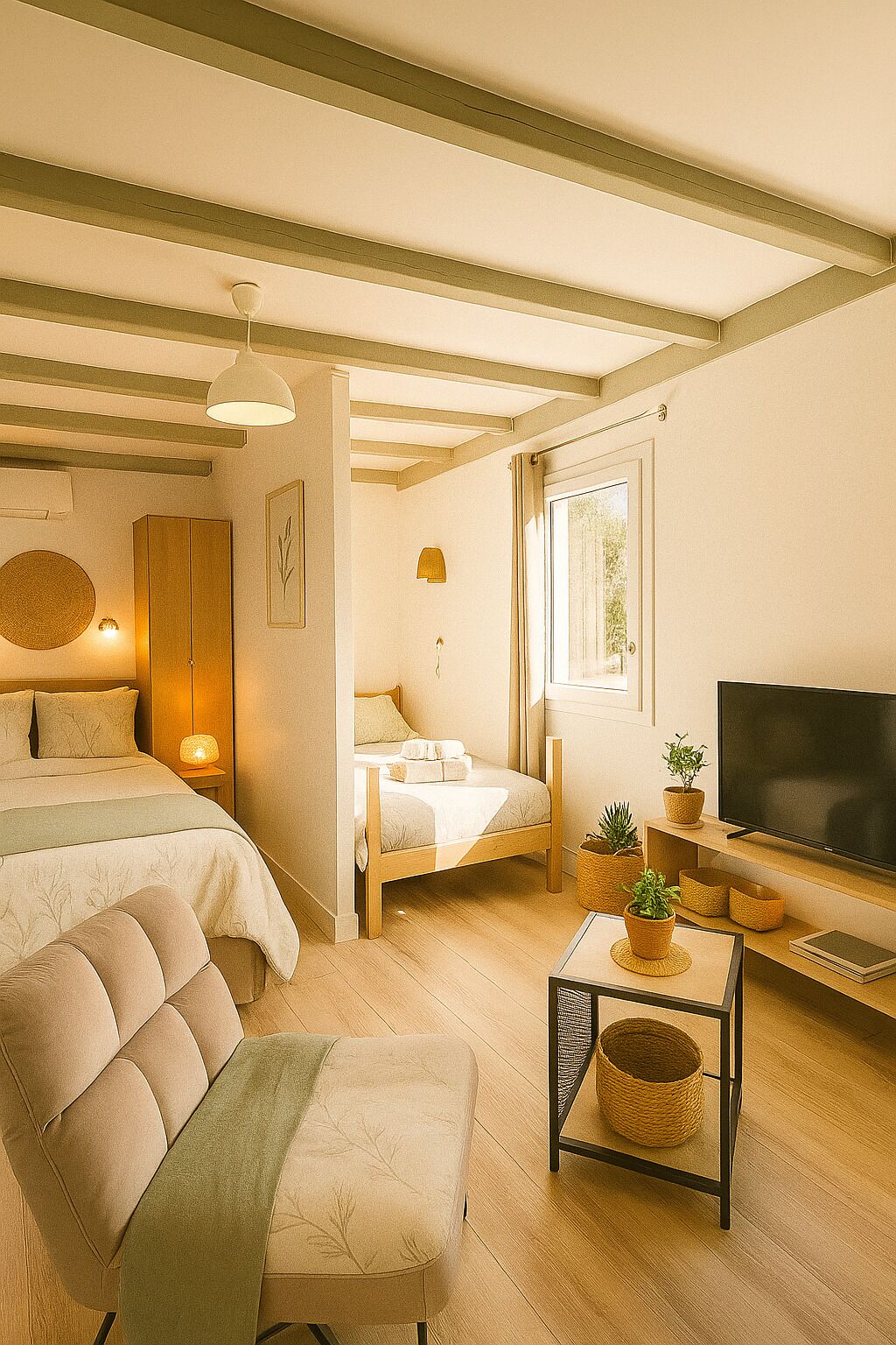 Comfort studio, Meerdere bedden, kitchenette | Luxe beddengoed, Select Comfort-bedden, individueel gedecoreerd