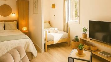 Estudi Comfort, diversos llits, cuina bàsica | 1 dormitori i roba de llit d'alta qualitat