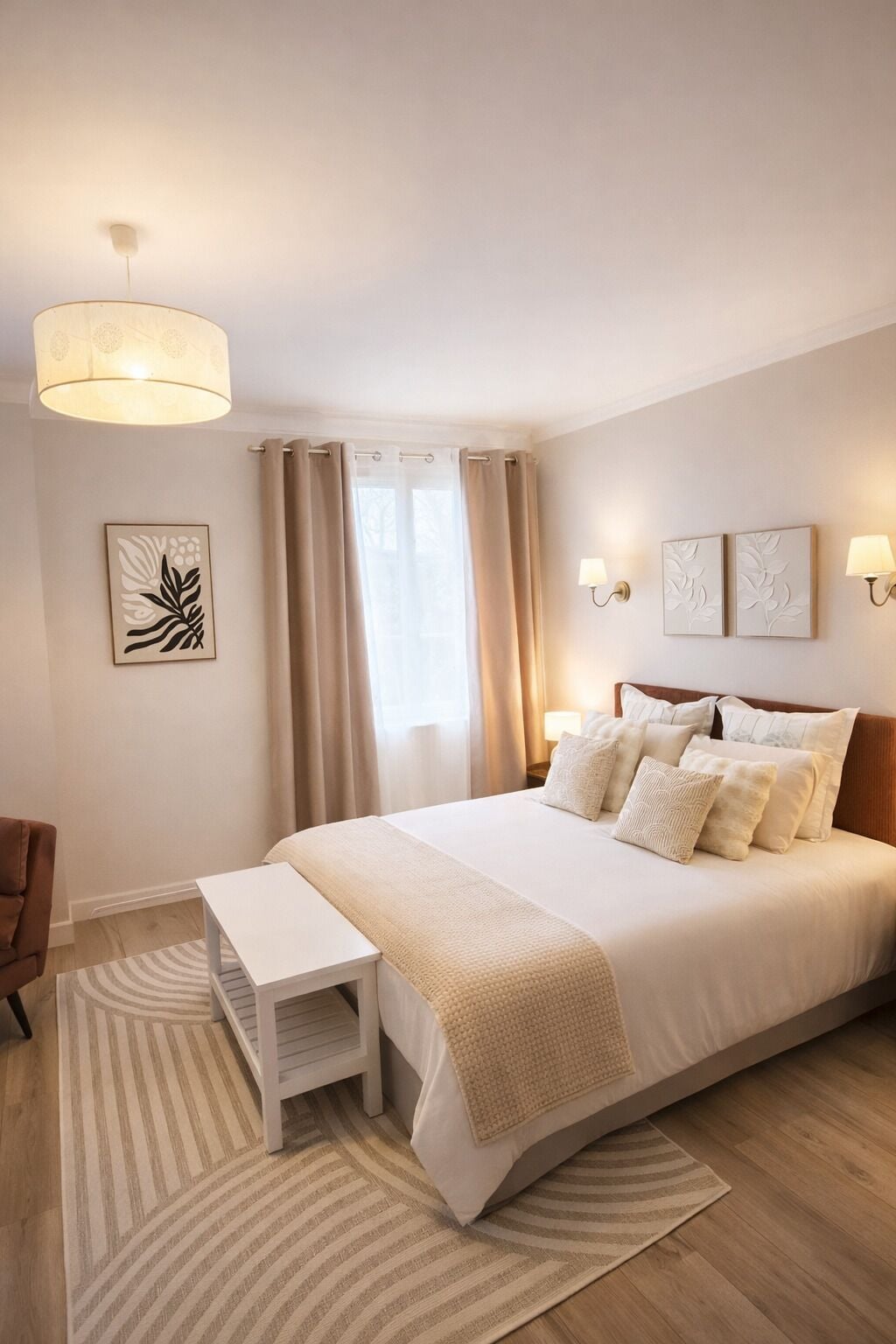 Quarto conforto (Rouge Gorge) | Roupas de cama premium, camas Select Comfort, individualmente decorados