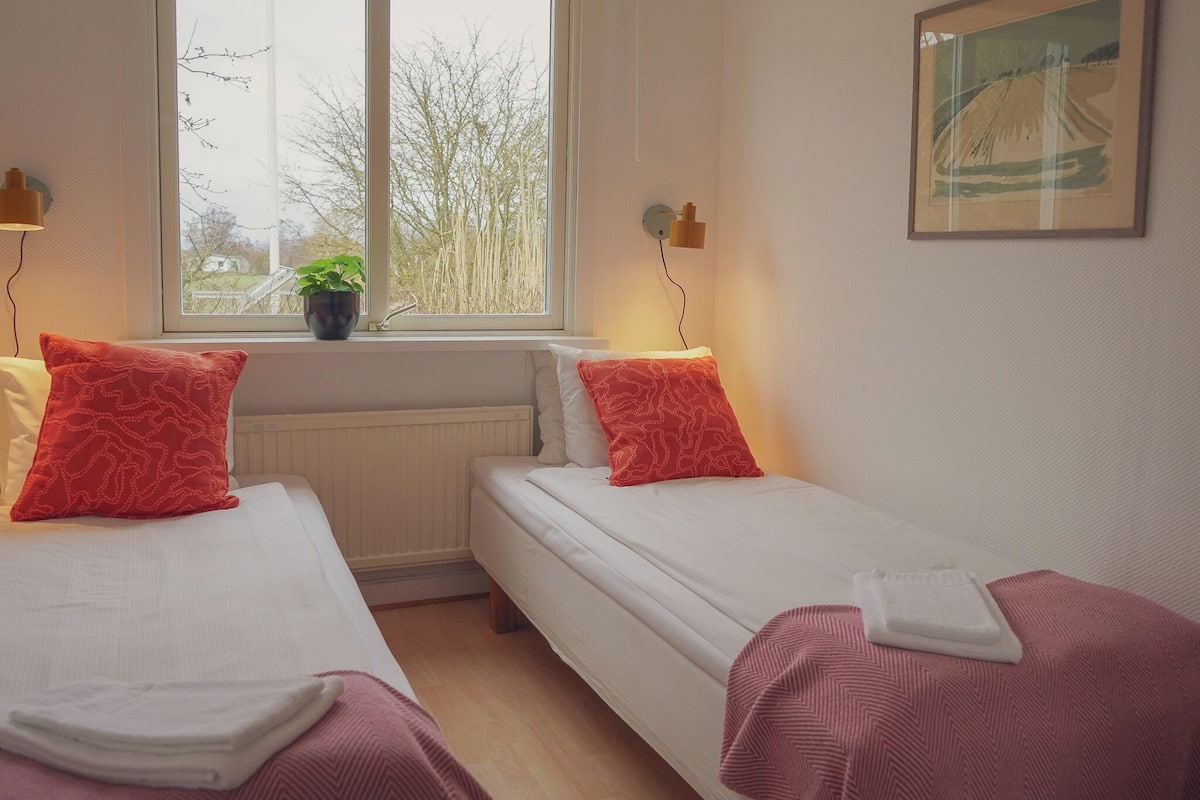 Chambre Standard avec lits jumeaux, salle de bains commune (Pensionatsrum)