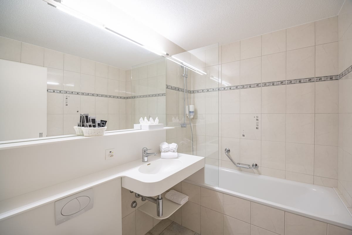 classic double room, 1 double bed | bathroom | separate bathtub and shower, free toiletries, hair dryer, bathrobes