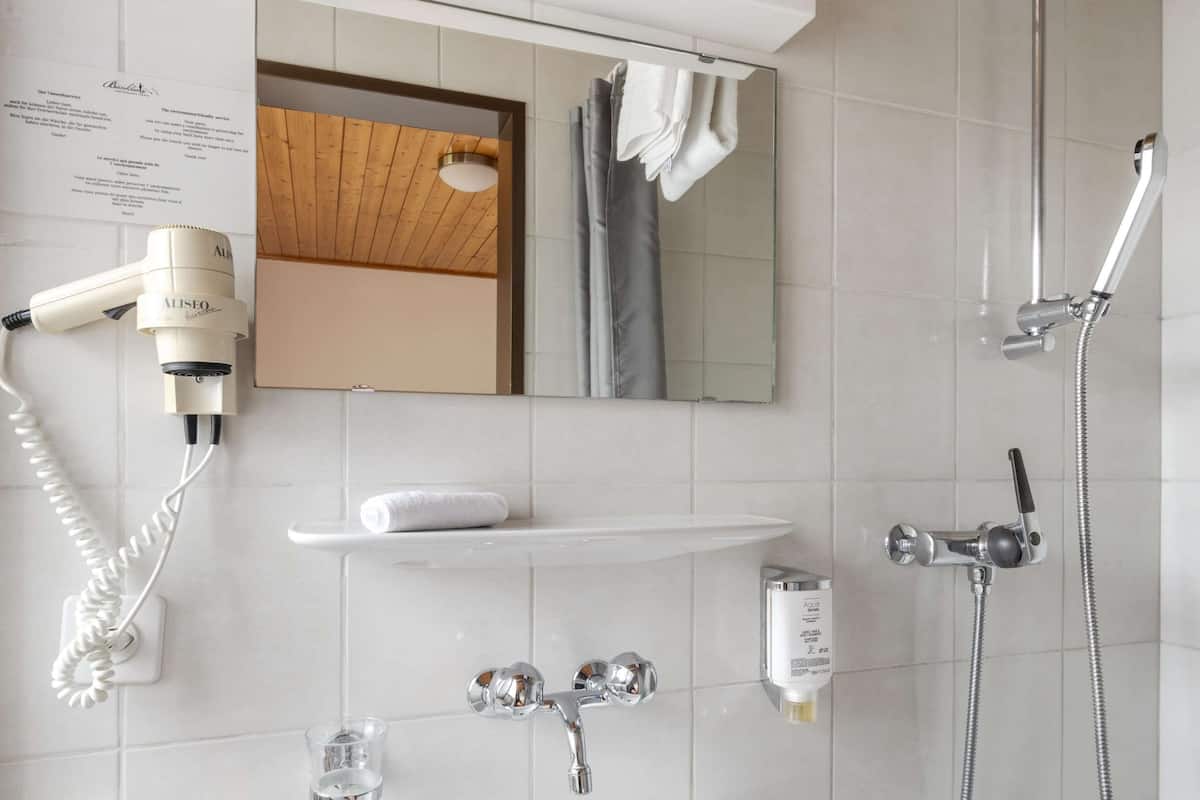 shower, free toiletries, hair dryer, bathrobes