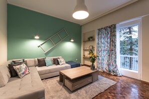 Villa, 6 Bedrooms, Jetted Tub | Living area - Villa Cycladic Breeze Tranquil & Private (Mykonos)